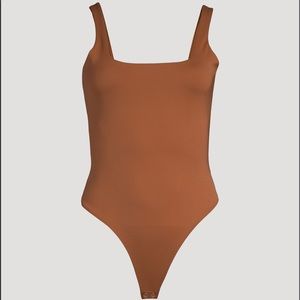 Good American Modern Tank Scuba Bodysuit in Rust001